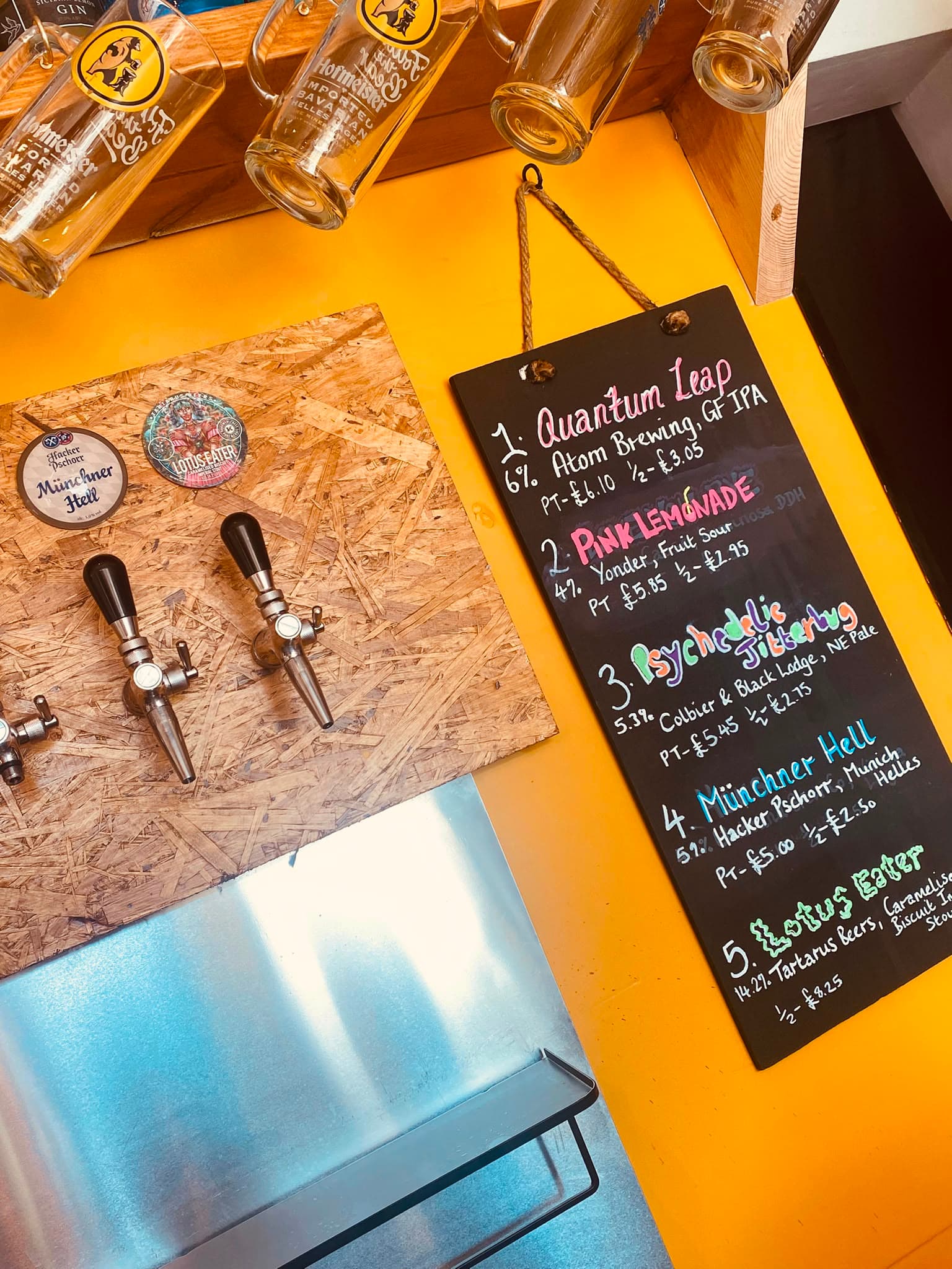 Tap list on the board